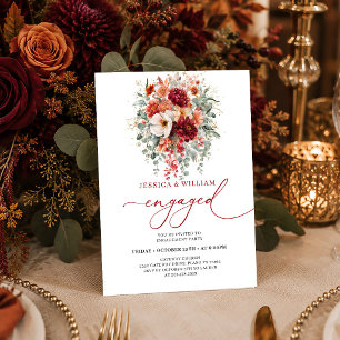 Terracotta Or Burgundy Floral Automne faire-part d