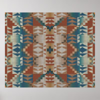 Terracotta Orange Brown Aquamarin Blue Mosaik