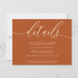 Terracotta Orange Einfaches Party - Feiern Details RSVP Karte