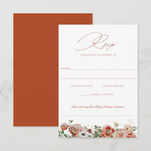 Terracotta Orange Herbstblütenhochzeit RSVP
