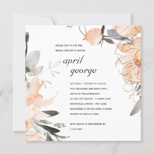 TERRACOTTA ORANGE INVITATION FÊTE DES MARIÉES FLOR