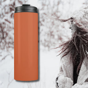 Terracotta Orange Solid Color Warm & Earthy Design Thermosbecher