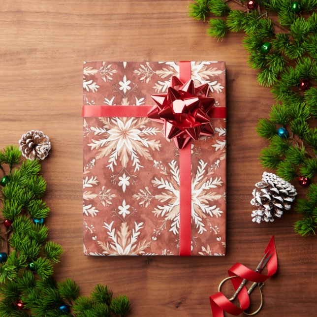Terracotta Painted Snowflake Holiday Weihnachten Geschenkpapier (Feiertagsgeschenk)