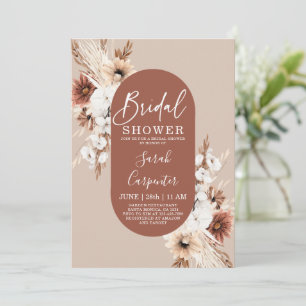 Terracotta Pampas Bridal Dusche Einladung