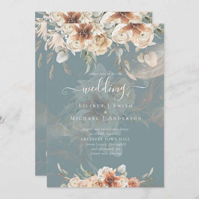 Terracotta Pampas Grass BOHO Wedding (Vorne/Hinten)