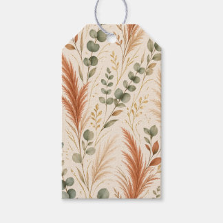 Terracotta Pampas Grass Eucalyptus Neutral Boho Geschenkanhänger