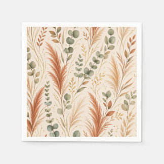 Terracotta Pampas Grass Eucalyptus Neutral Boho Serviette