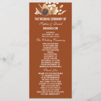 Terracotta Pampas Grass Floral Wedding