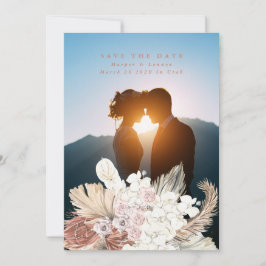 Terracotta Pampas Grass Wüste Tropische Koralle Save The Date