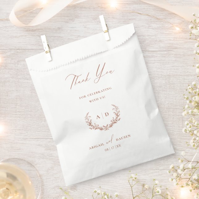 Terracotta Paper Gefälligs Bags Wedding Danke Geschenktütchen (Ausgeschnitten)