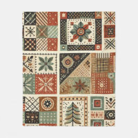 Terracotta Patchwork Quilt Rustic Retro Vintag