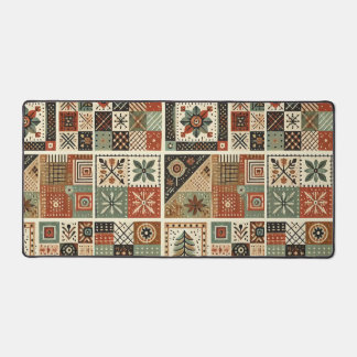 Terracotta Patchwork Quilt Rustikale Blumentheke Schreibtischunterlage