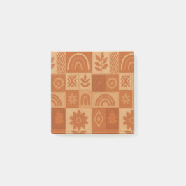 Terracotta Patchwork Quilt Rustikales Bauernhaus Post-it Klebezettel