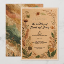 Terracotta Peach Pressed Blume Boho Wedding