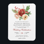 Terracotta Pine Bough Wedding Einladung Magnet<br><div class="desc">Elegante Terracotta Rosa Rosa Weiße Blütenblätterung Weihnachtskalender Winter Hochzeit Einladung Magnet. Mit dieser eleganten,  stilvollen und modernen Hochzeitsinklusive Magnet laden Sie Ihre Familie,  Freunde und Kollegen zum Feiern Ihres besonderen Tages ein. Alle Texte sind so vorbereitet,  dass Sie sie einfach und schnell mit Ihren eigenen Details personalisieren können.</div>