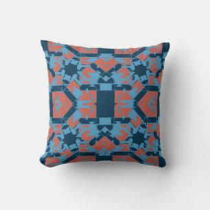 Terracotta Pink Blauer Navy gestanztes Glas Kunst Kissen