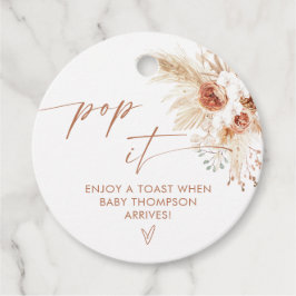 Terracotta Pop Es, wenn sie Pop Boho Pampas Grass Geschenkanhänger