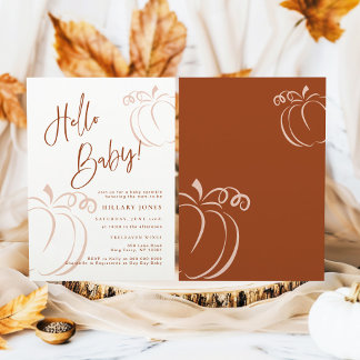 Terracotta Pumpkin Fall Bohemisch Babydusche Einladung