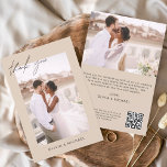 Terracotta QR Code Hochzeit Danke Foto Card<br><div class="desc">Hochzeit Dankeschön Karten,  die ein Foto Bilder und Text auf der Vorder- und Rückseite haben. Die Dankeschön-Karten enthalten eine moderne,  handgeschriebene,  kursive Schriftzeichen-Typografie,  die elegant,  einfach und modern nach einem minimalistischen einfachen Hochzeitstag-Fest zu verwenden sind.</div>