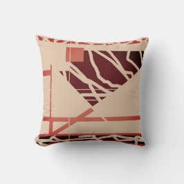 Terracotta Red Brown on Tan Diagonal Art Design Kissen