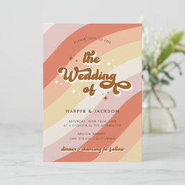 Terracotta Retro 70er Wedding Einladung