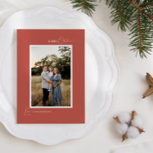 Terracotta Retro Boho Minimalistischer Brief und F