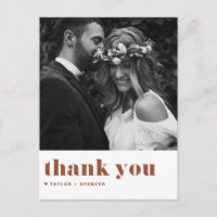 Terracotta Retro Bold Typografy Wedding Vielen Dan