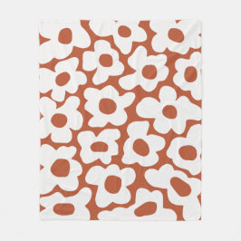 Terracotta Retro Groovy Baby Blume Muster Fleecedecke