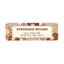 Terracotta Retro Groovy Boho Chic Floral Wedding