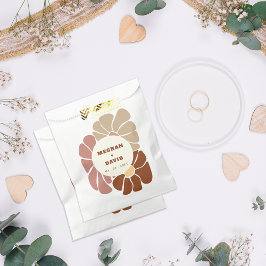 Terracotta Retro Groovy Boho Chic Floral Wedding Geschenktütchen