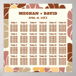 Terracotta Retro Groovy Boho Hochzeit Poster