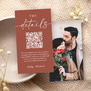 Terracotta Romance QR Code Kleine Hochzeiten Detai Begleitkarte