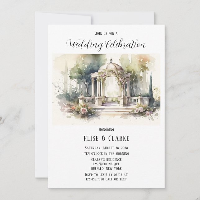 Terracotta Rosa Botanische Blumenzwiese Einladung (Vorderseite)