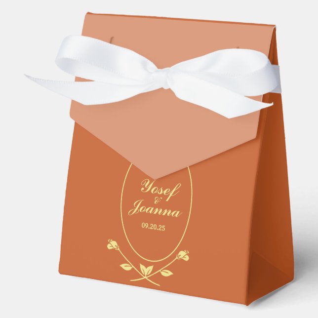 Terracotta Rose Gastgeschenk Hochzeit Geschenkschachtel (Vorderseite)