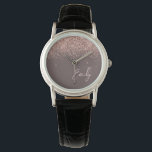 Terracotta Rose Gold Blush Pink Glitzer Monogram Armbanduhr<br><div class="desc">Terracotta und Rose Gold - Blush Pink Sparkle Glitzer Script Monogram Name Watch. Dies macht den perfekten Abschluss,  Geburtstag,  Hochzeit,  Brautparty,  Jubiläum,  Babydusche oder Junggeselinnen-Abschied Geschenk für jemanden,  die Lieben glamourösen Luxus und schicke Stile.</div>