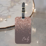 Terracotta Rose Gold Blush Pink Glitzer Monogram Gepäckanhänger<br><div class="desc">Terracotta und Rose Gold - Blush Pink Sparkle Glitzer Monogram Name Gepäcktafel Tag. Das macht den perfekten 16 Geburtstag,  Hochzeit,  Brautparty,  Babydusche oder Junggeselinnen-Abschied Geschenk für alle,  die stilvoll reisen.</div>