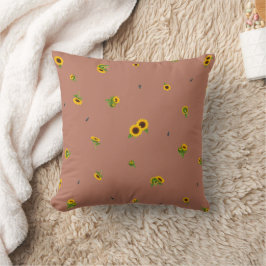 Terracotta Rose Japanese Sunflower Floral Pattern Kissen