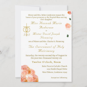 Terracotta Rose Katholische Hochzeit Einladung