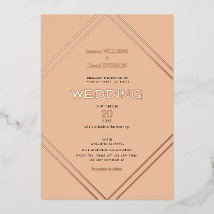 Terracotta & Rose or minimaliste invitation