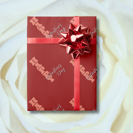Terracotta Rote Velvet Happy Valentines Day Geschenkpapier