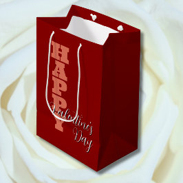 Terracotta Rote Velvet Happy Valentines Day Mittlere Geschenktüte