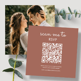 Terracotta | RSVP QR Code für Hochzeiten Begleitkarte