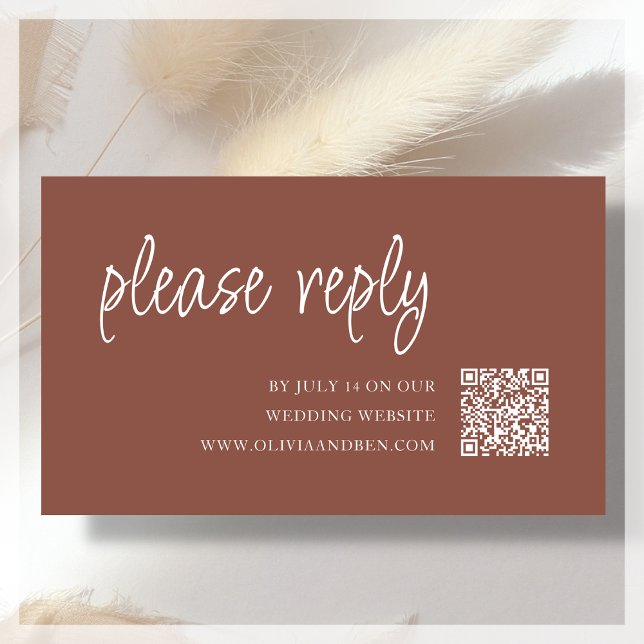 Terracotta | RSVP QR Code für Hochzeiten Begleitkarte (Von Creator hochgeladen)