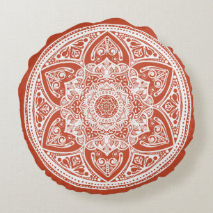 Terracotta Rundes Kissen