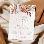 Terracotta Rust Blume Boho Fall Earthy Wedding Einladung<br><div class="desc">Moderne böhmische Hochzeitseinladungen mit Aquarellfarben,  Blume und Herbstlauben in Erdtönen wie Rostbraun,  Bronzeorange und Terrakotta. Perfekte Wahl für Herbsthochzeiten.</div>