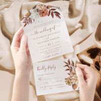 Terracotta Rust Blume Boho Fall Foliage Hochzeit