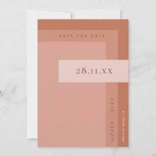 Terracotta Rust & Burnt Orange Boho Minimalistisch Save The Date