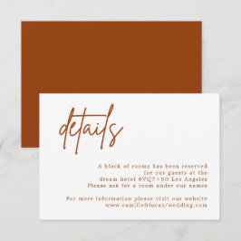 Terracotta Rust Burnt Orange Mariage Détails carte