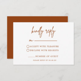 Terracotta Rust Burnt Orange Wedding RSVP Card