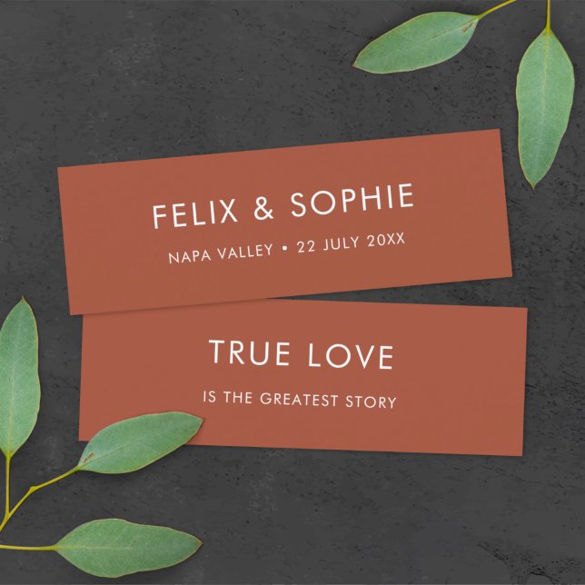 Terracotta | Rust Gastgeschenk Hochzeit Mini-Lesez Mini Visitenkarte (Von Creator hochgeladen)